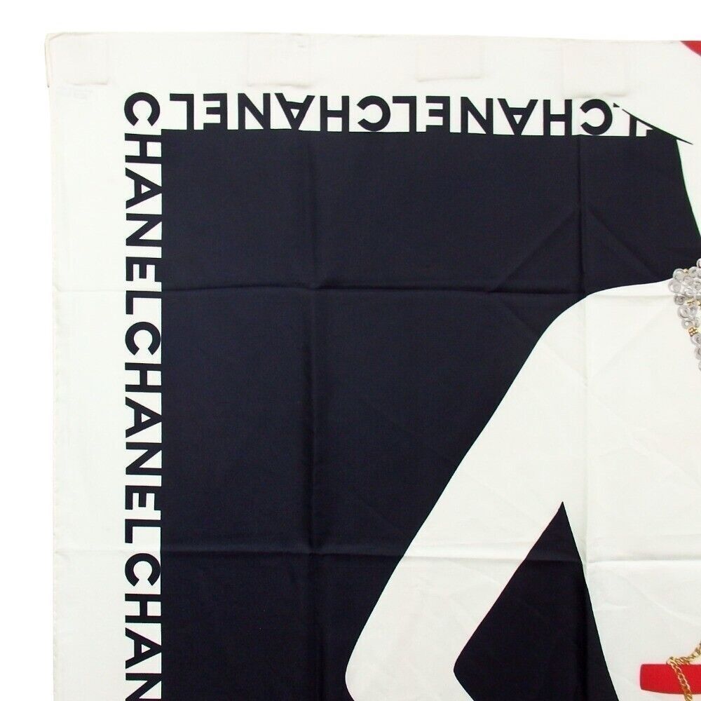 CHANEL Vintage Silk CoCo Mademoiselle Silhouette Scarf - Picture 4 of 8